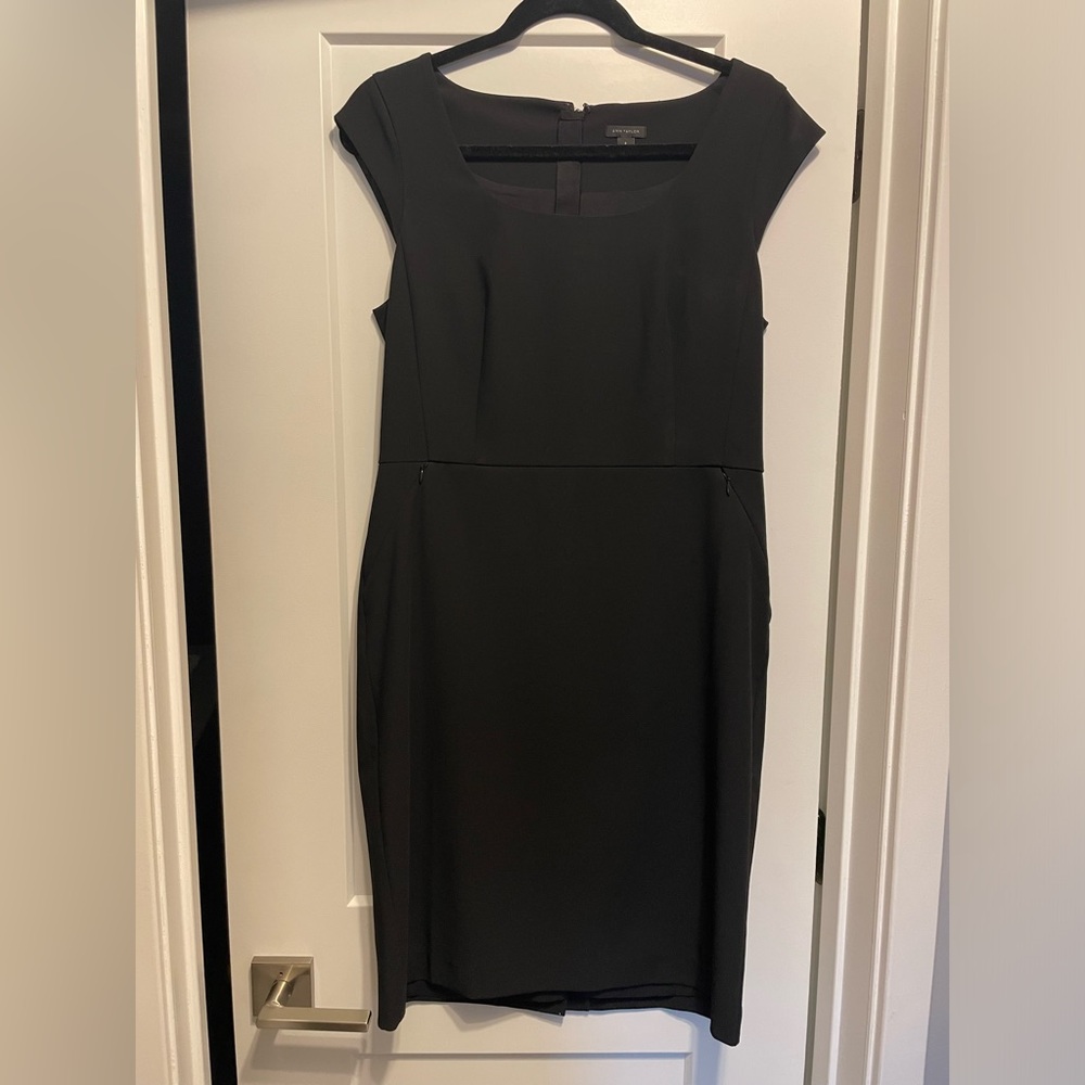 WORN ONCE! JCrew Size 8 black sheath dress.